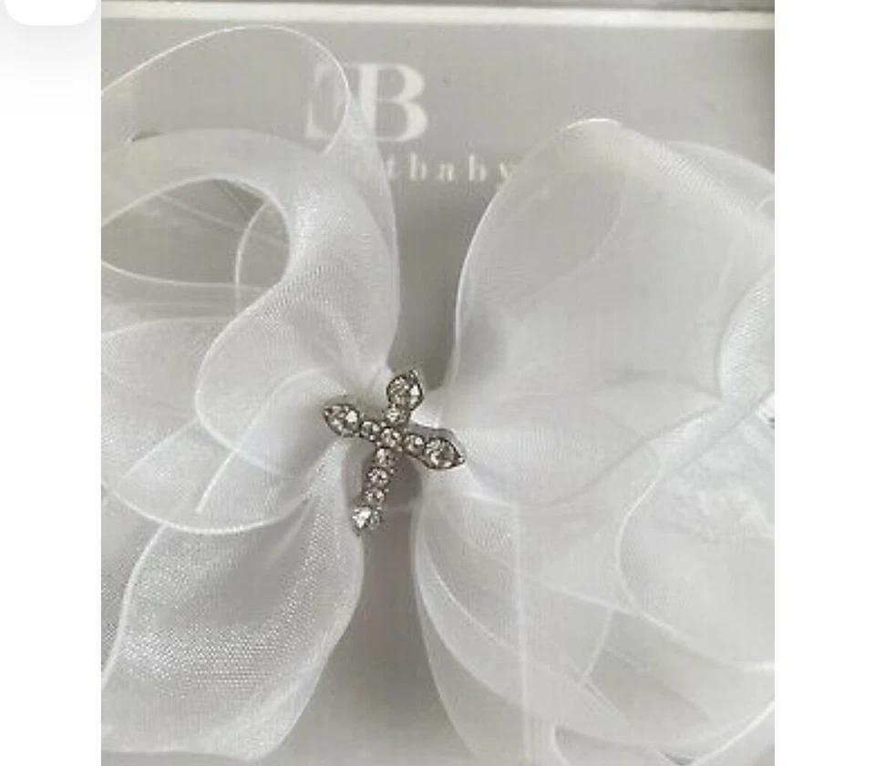 Elegante diadema bebé domingo con cruz nueva en caja Foto 4 de 4