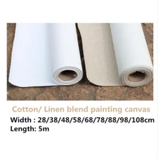 Primed Canvas Roll 5m Blank Oil Painting Cotton Linen Blend High Quality Artist