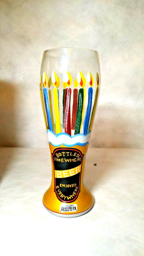 Collectible Lolita “Birthday Beer” Pilsner Beer Glass - 22 oz - Hand Painted - Picture 2 of 3