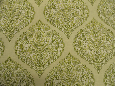 Belle Maison Arabella Linen Upholstery Drapery Fabric Moss Green Floral MM36