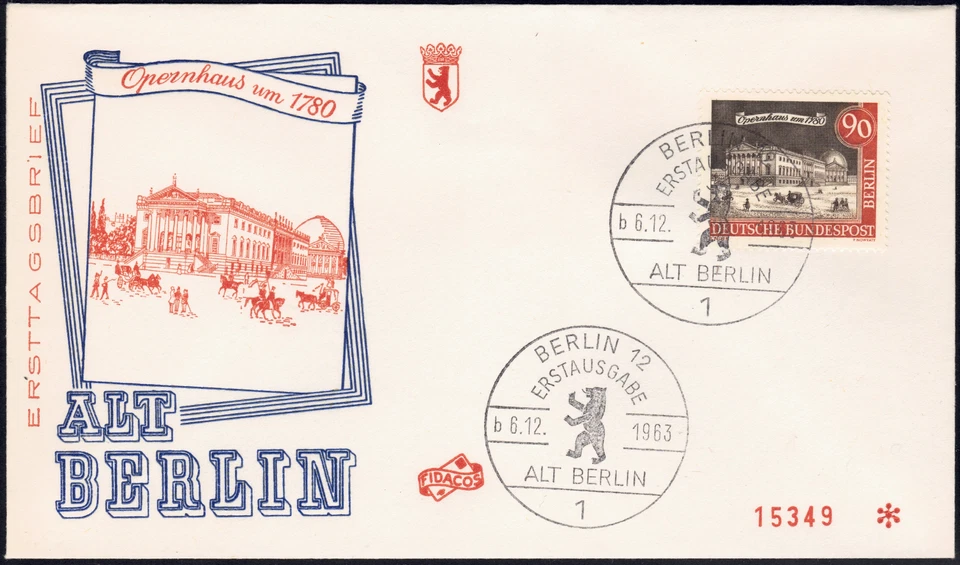 1962-63 German Occupation SC# 9N197-9N206 - 4 FDC's - Views of Old Berlin - Used - Image 4 of 4
