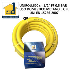 Tubo flessibile gas Metano e GPL acciaio inox rivestito 1/2'' FF cucina 500 cm