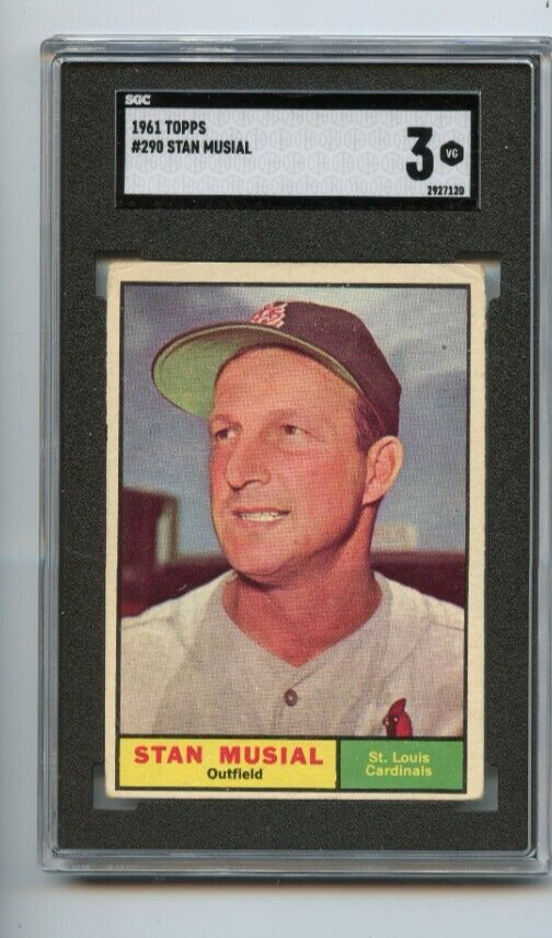 1961 Topps Stan Musial St. Louis Cardinals #290 🚀😳💥 SGC Graded 3