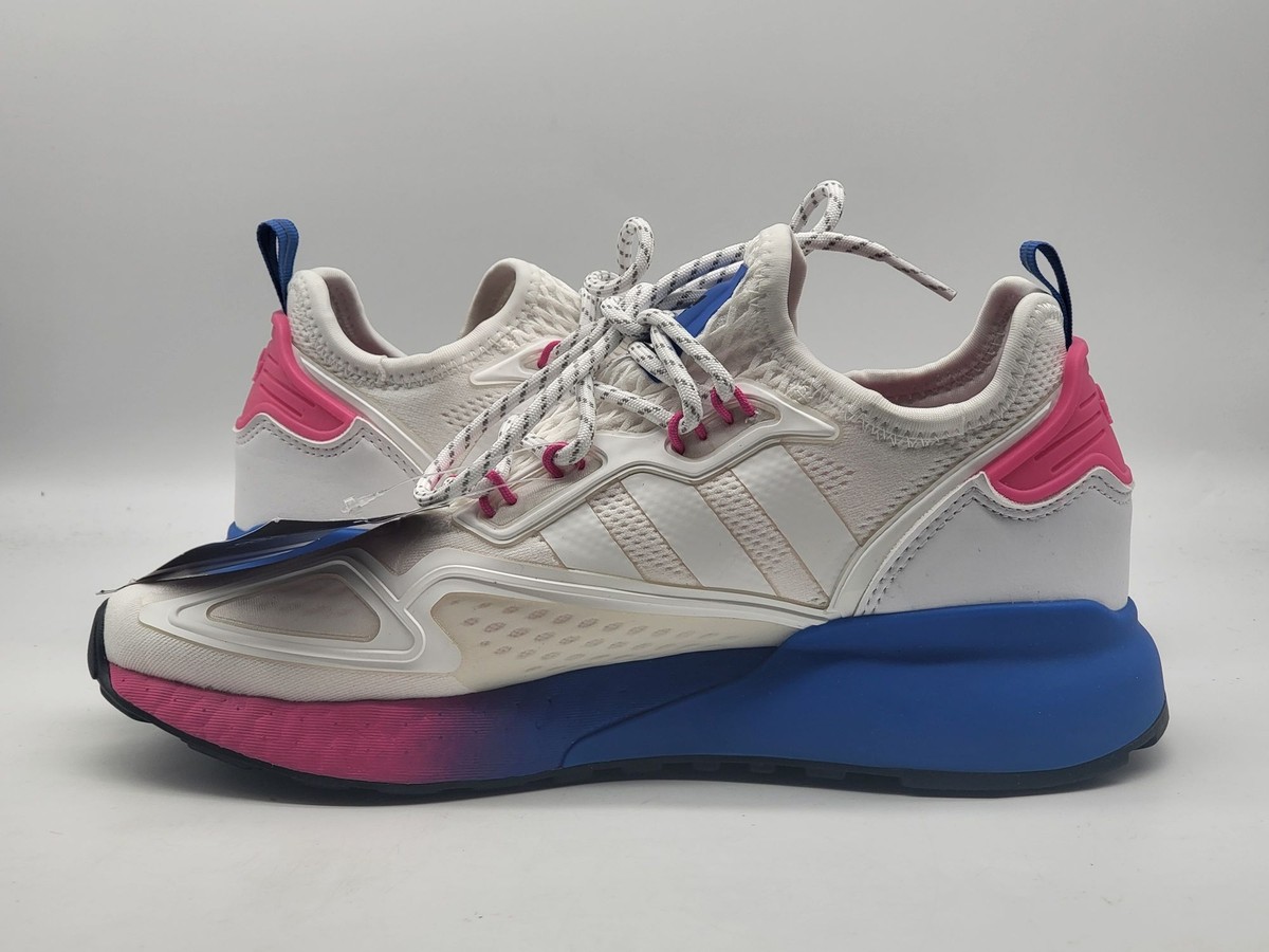 adidas white pink and blue shoes
