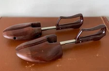 Vtg TRAVEL TREE 4 Rochester Shoe Tree Molded Wood Split Toe w/ Spring L 10"-12"