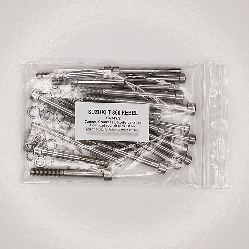 Kit vis carter Suzuki T350 Rebel 1969-1972 visserie allen inox n°3