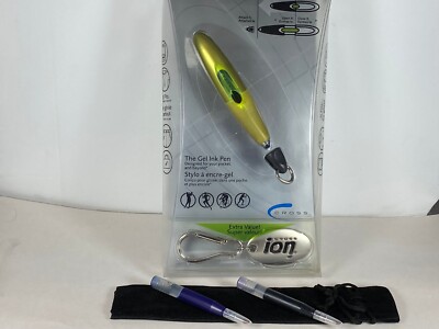 SALE CROSS ION SAFFRON-YELLOW DELUXE GEL PEN w/QUICK CLIP & KEY