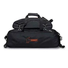 Hammer Premium Slim Triple Black 3 Ball Tote With Shoe Pouch Bowling Bag