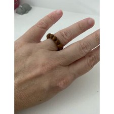 Upcycled wood bead ring size 7