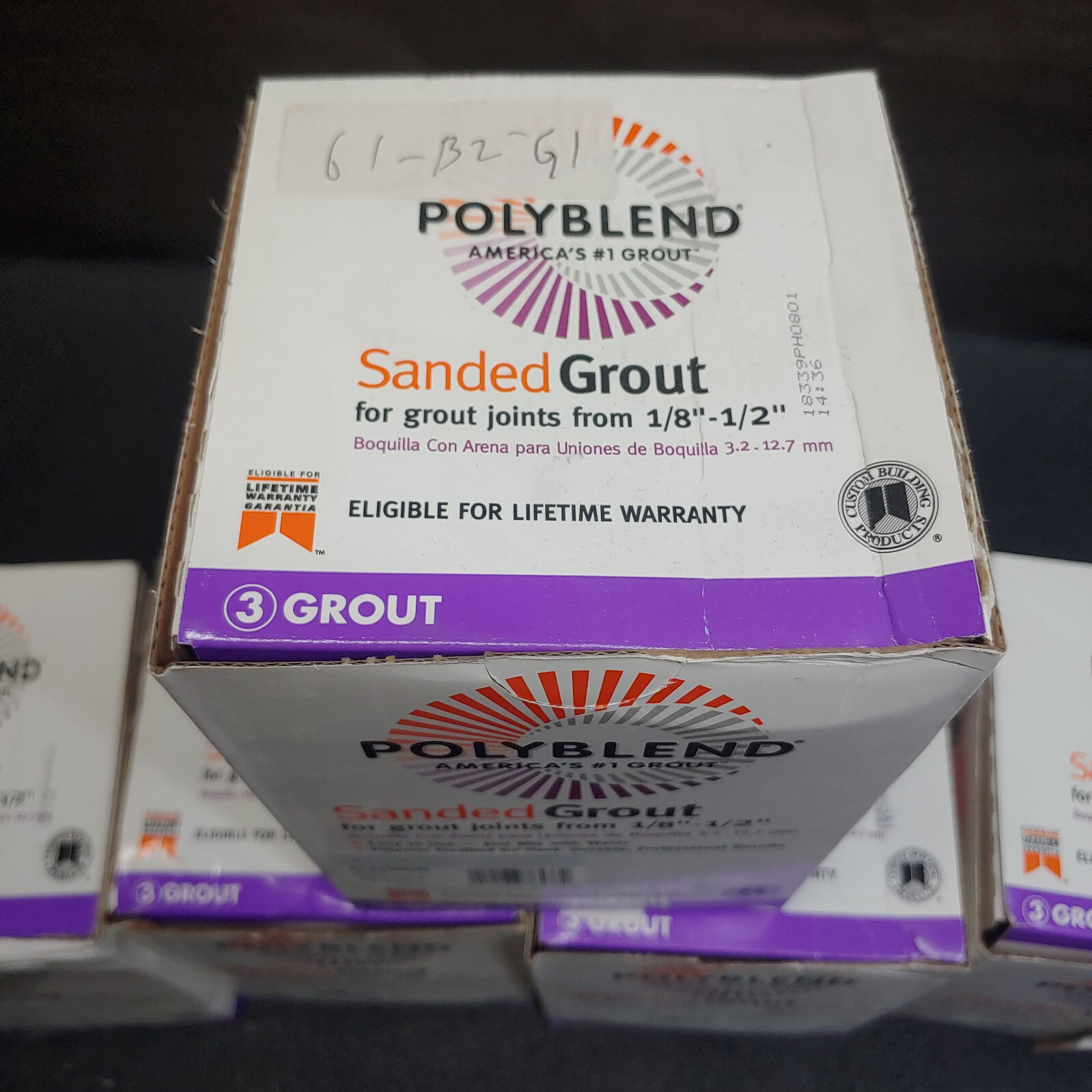 Lot Of 5 Custom Building Products Polyblend 7 Lb Sanded Tile Grout Platinum #115
