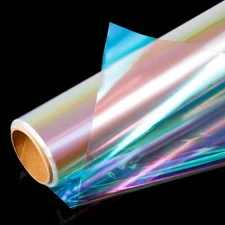 Pengxiaomei 32in x 50 Ft Iridescent Cellophane Wrap for Gift Iridescent-gold 