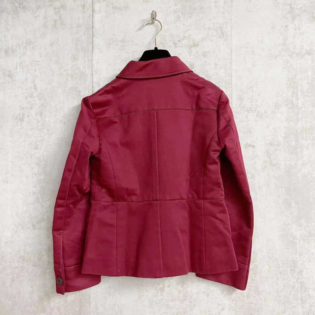 LOUIS VUITTON 100% Cotton Jacket 36 Red Authentic Women Used from Japan