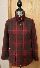 Joules Womens Size 12 Tweed Fieldcoat Red Check Tweed - £249 Rrp