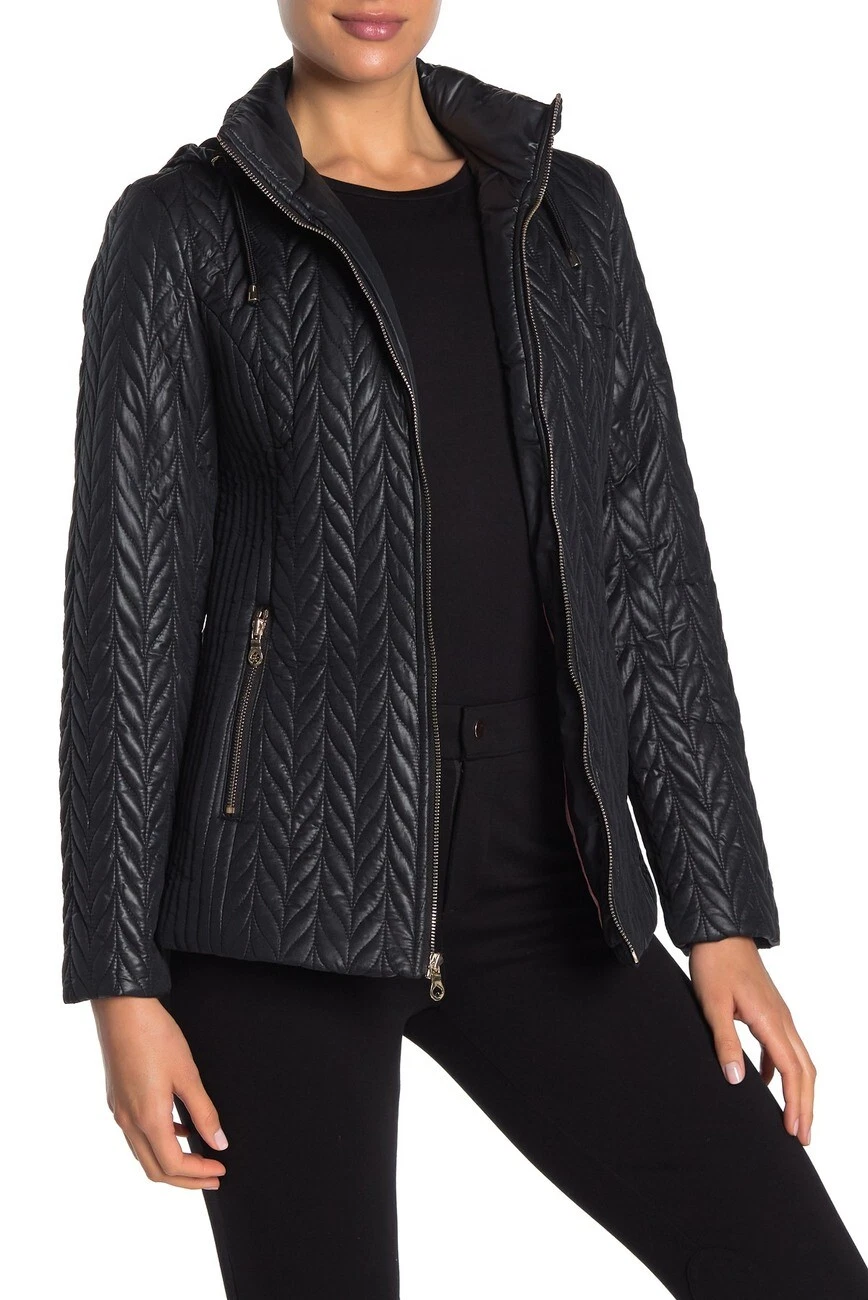 Giacca da moto trapuntata resistente all'acqua Kate Spade *Scegli nero o marrone Oxford