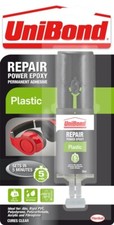 UniBond Plastic Epoxy Glue 25ml Clear Repair Adhesive Syringe Strong Bond