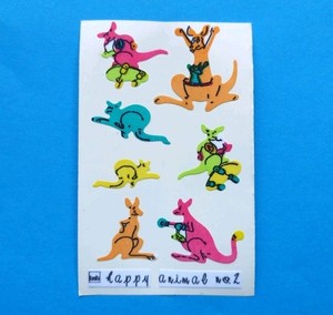 Álbum de cromos pegatinas vintage años 90 bsb Happy Animal tela difusa maxi canguros 