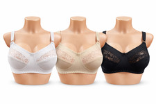 Damen BH ohne Bügel mit Spitze Sport BH und verstellbaren Trägern 80A-110DD