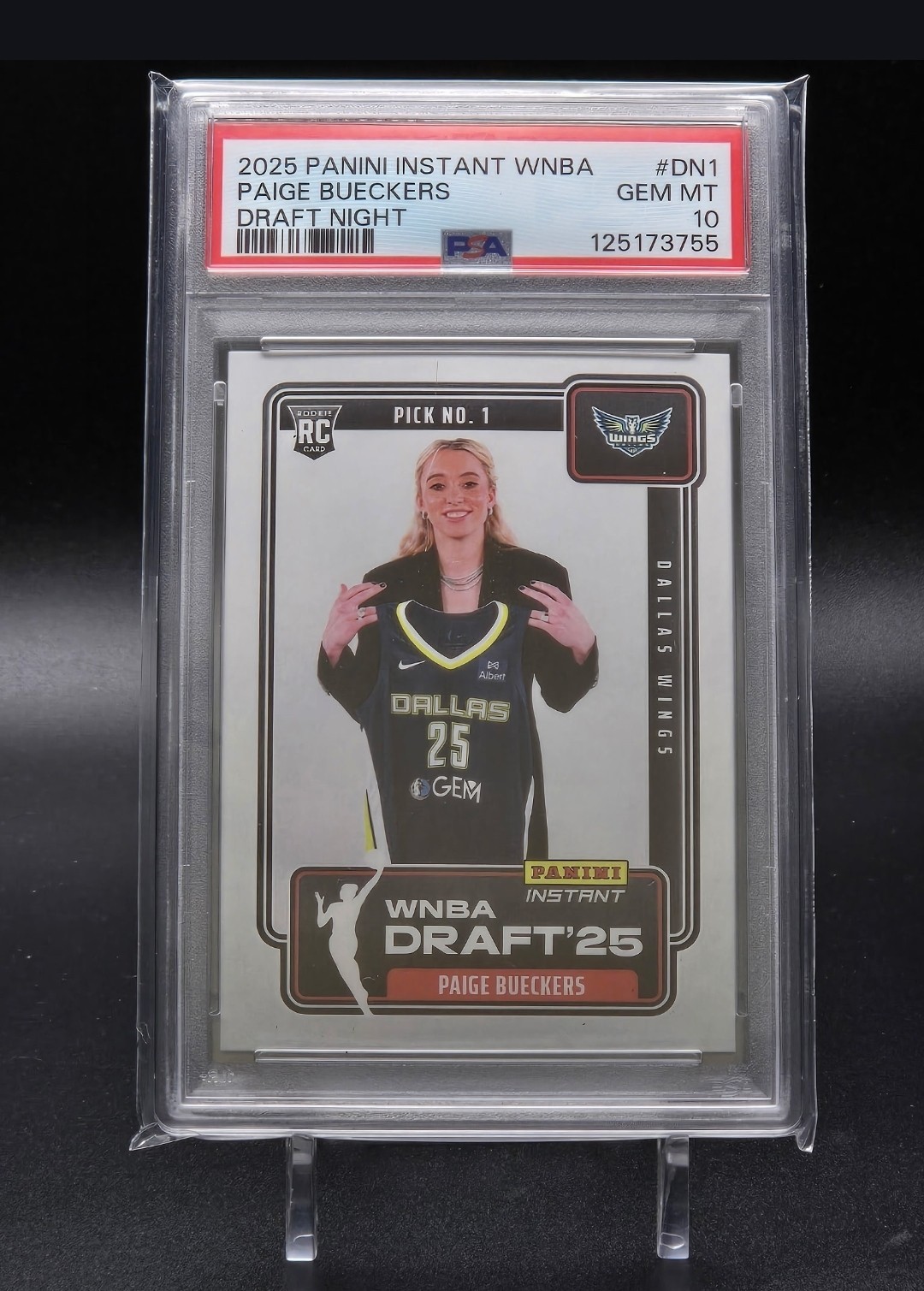 2025 PANINI INSTANT WNBA DRAFT NIGHT #DN1 PAIGE BUECKERS ROOKIE RC PSA 10