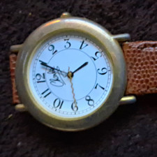 Chaps Women's Quartz Analog Dress Watch White Dial Gold SS Brown Leather 30m