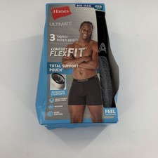 NEW Hanes Ultimate 3 Pair Mens Tagless Boxer Briefs Comfort Flex Fit Big Man 4XB