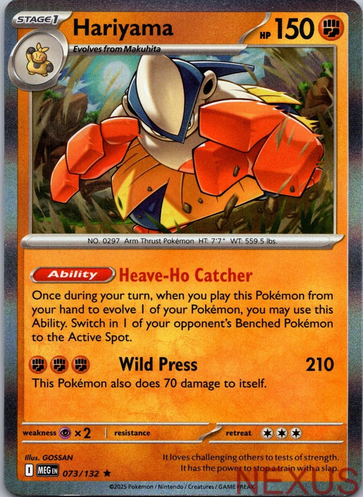 Hariyama 073/132 Rare Holo Near Mint