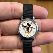 Vintage Walt Disney Mickey Mouse Swiss Made Watch Manual Wind Running