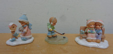 Lot of 3 Hawthorne Village Precious Moments "Enjoying the Holiday Season"