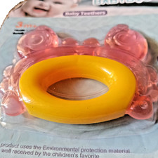 Crab Shape Baby Teether BPA-Free Soft Gel Ring 3m , Crab Theme, Clear Mint, Soft