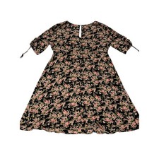Topshop ladies black floral maternity dress size 14 with rose floral pattern.