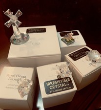 Lot Of 5 32% Leaded Crystal Glass Collectible Figurines 
