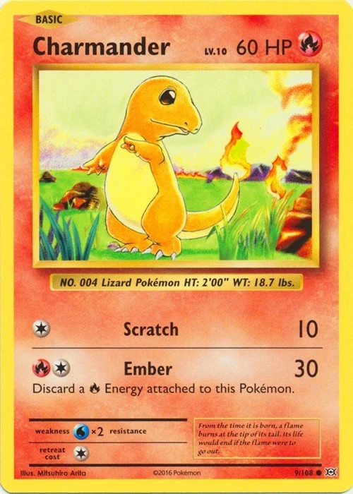 Charmander - 9/108 - XY Evolutions - Near Mint