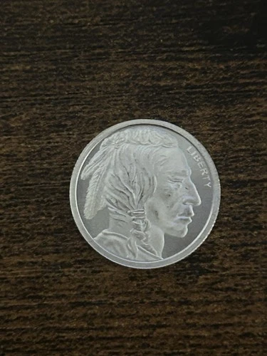 Indian Head Buffalo Coin, 1/10 Troy Oz .999 Fine Silver