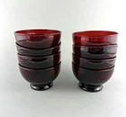 8 Anchor Hocking Royal Ruby Red Baltic Footed Dessert Sherbet Bowls VTG 2.5" Hi