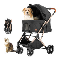 Small Medium Dogs Stroller 4-Wheel Pet Strollers for Medium Dogs up to 50Lbs, On