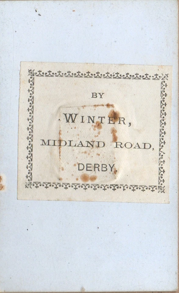 SCARCE DERBY TINTYPE CDV BY WINTER - LADY IN DECORATIVE MOUNT #D4392 - Image 3 of 3
