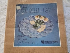 Vintage Deviled Egg Plate Relish Tray Indiana Glass Clear Hobnail 11 inch In Box