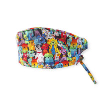 Colorful Dogs Tie Back Scrub hat/ cap 100 Cotton Surgical Medical