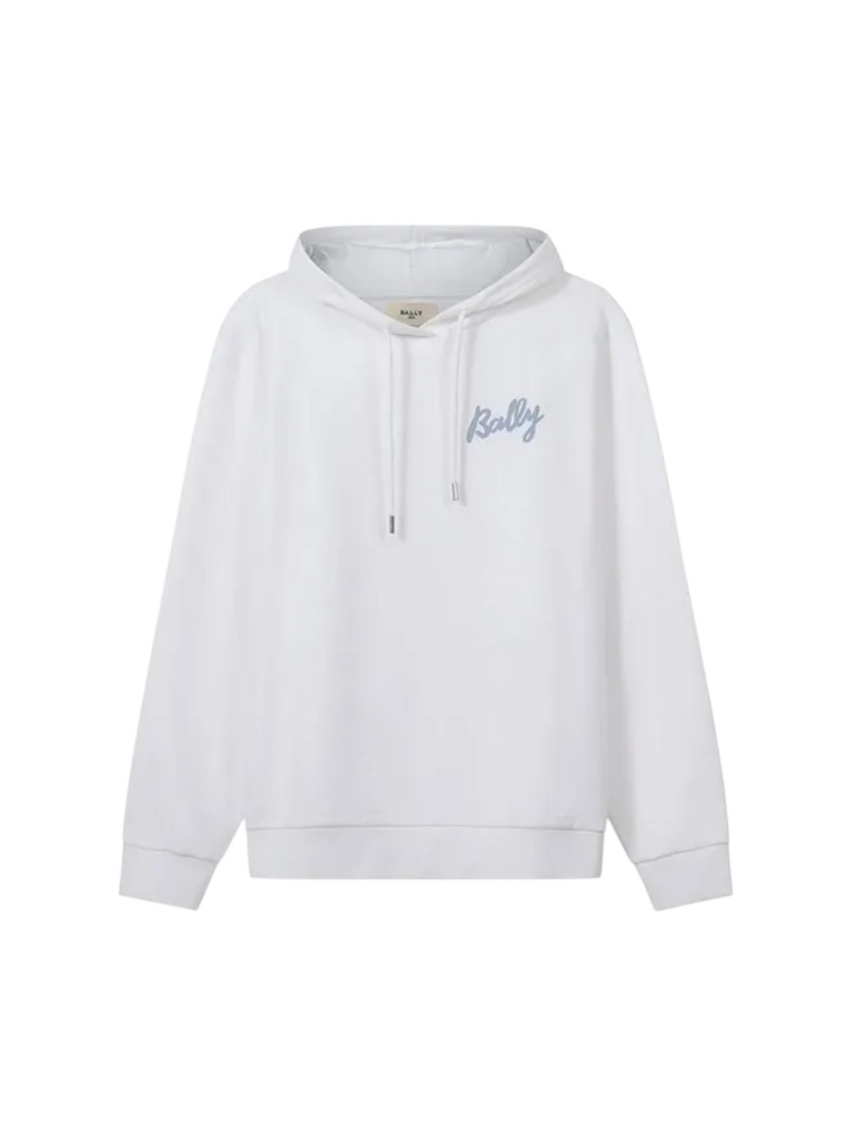 Bally 6303077 Men's Poolside Logo Drawstring Hoodie White Size M - MSRP $420