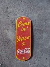PORCELAIN COCA-COLA ENAMEL SIGN 10X4 INCHES