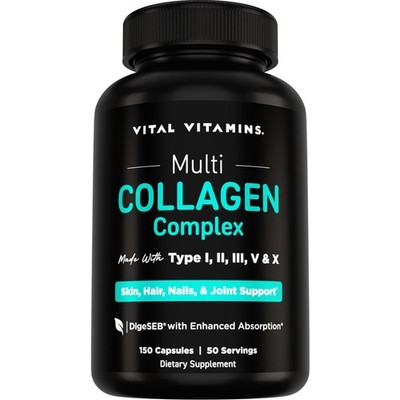 Multi Peptides Capsules for Women Men Collagen Supplement Hair Skin Nails 150