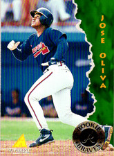 Jose Oliva Braves 1995 Pinnacle Rookie Baseball Card #140. rookie card picture
