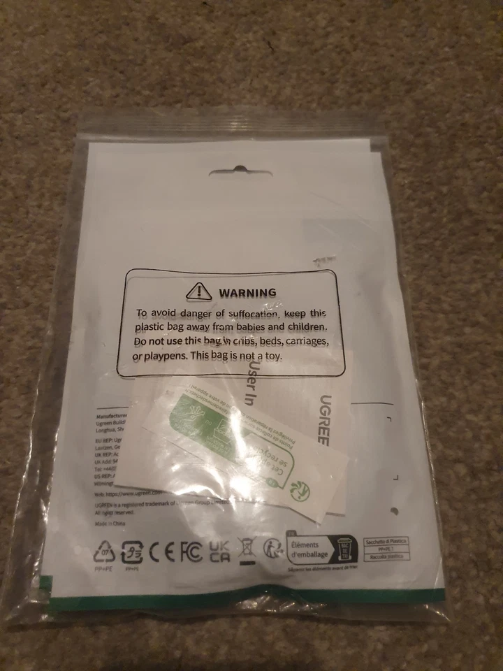 UGREEN USB-C to USB-C Cable 100W 5A Fast Charging – Braided – 1m – Black – New - Image 2 of 2