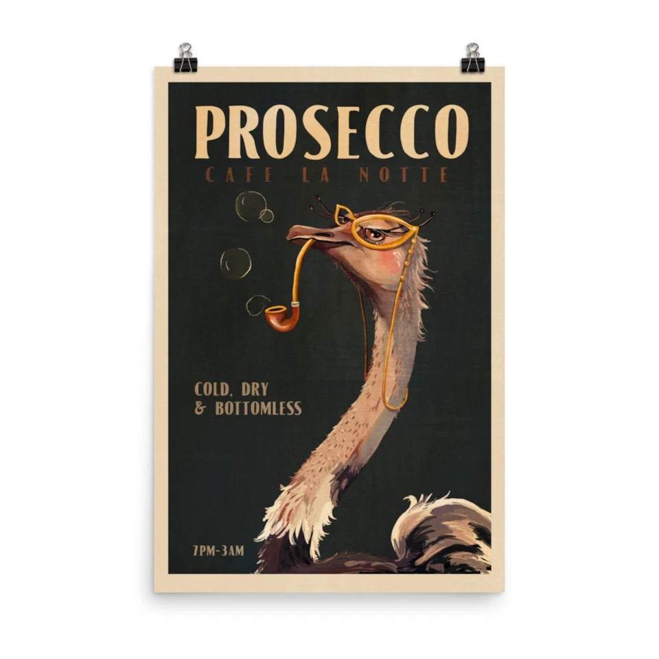 Póster Prosecco Vintage | Arte de pared Art Deco Champagne Bar | Decoración retro con alcohol Foto 3 de 3
