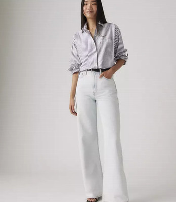 Levi's Ribcage Wide Leg Women's Jeans | Be Prepared - Light Wash / New