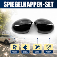 2� Spiegelkappen klappbare Gl�nz Schwarz 51162754913 f�r BMW MINI R55 R56