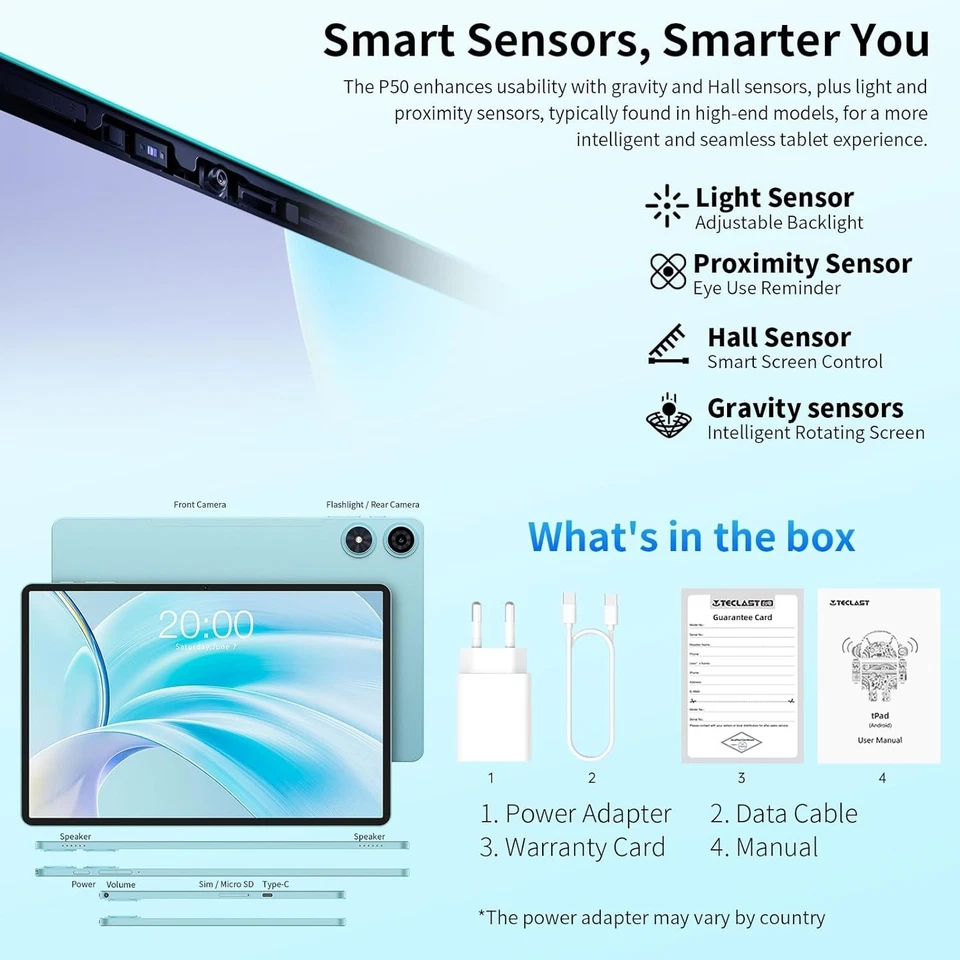 TECLAST P50 Tablet – 11 Zoll Android 15, 20GB RAM, 128GB ROM, 5TB erweiterbar - Bild 2 von 4