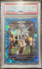2022 Panini Prizm - Rookies Brock Purdy #353 Blue Ice Prizm /99 (RC) PSA 9
