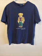 Polo Ralph Lauren Shirt Mens M Navy Polo Bear Classic Fit Graphic T-Shirt
