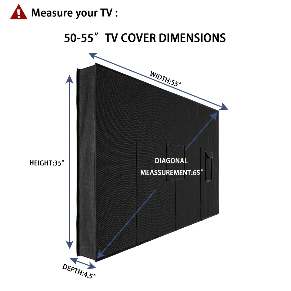 Outdoor Tv Cover Fitted Waterproof Weatherproof Television Protector 50-55in - Image 2 of 4