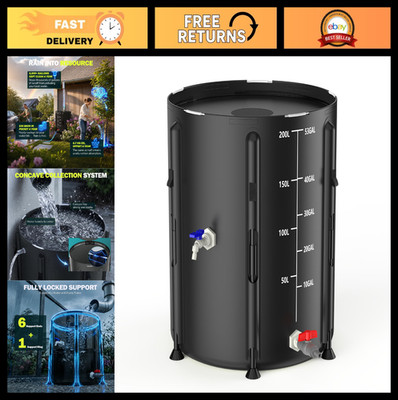 53 Gallon Collapsible Rain Barrel - Portable Water Collection System for Garden